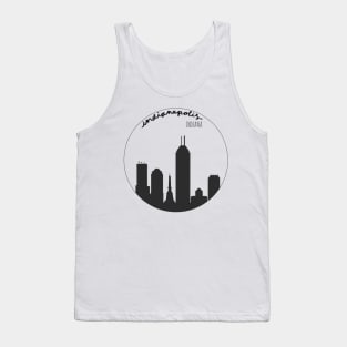 Indianapolis Indiana Circular Skyline Silhouette Tank Top